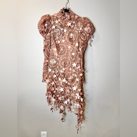 NWOT Zimmermann Celestial Zodiac Mini Lipstick Star Pink Dress Size OP/ XXS - Picture 6 of 12